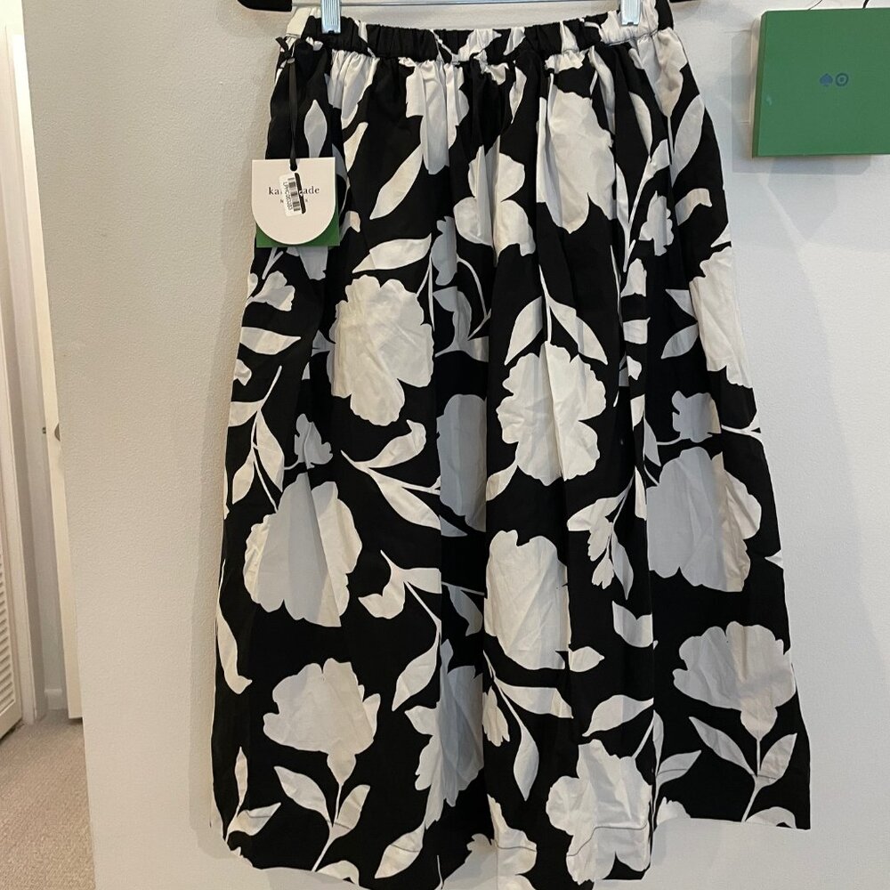 Classic Rose Midi Skirt - Kate Spade New York -Target Black/Cream - Picture 2 of 11